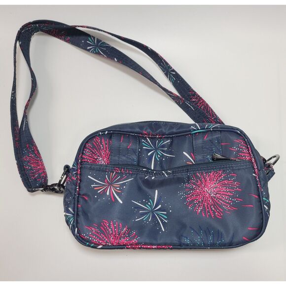 NEW Lug Carousel Crossbody Bag Navy Fireworks Quilted Pattern Adjustable Strap - Picture 4 of 6